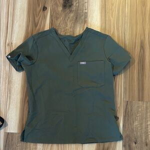 Figs Olive V-Neck Scrub Top